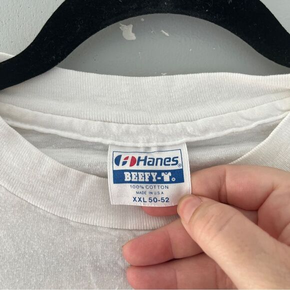 Vintage Single Stitch Graphic Tshirt Potawatomi Home Coming White Black Size XXL - Picture 6 of 9